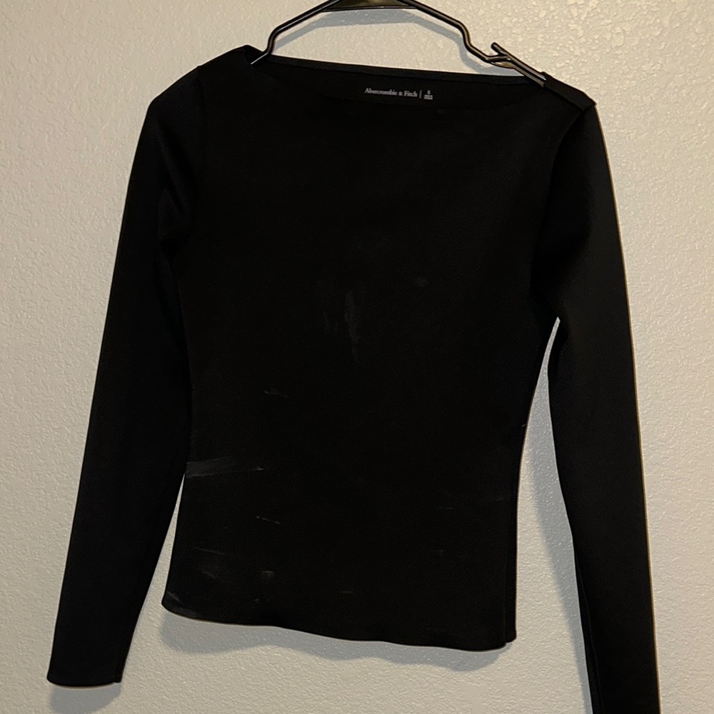 Abercrombie & Fitch Black Fitted Long Sleeve Tee